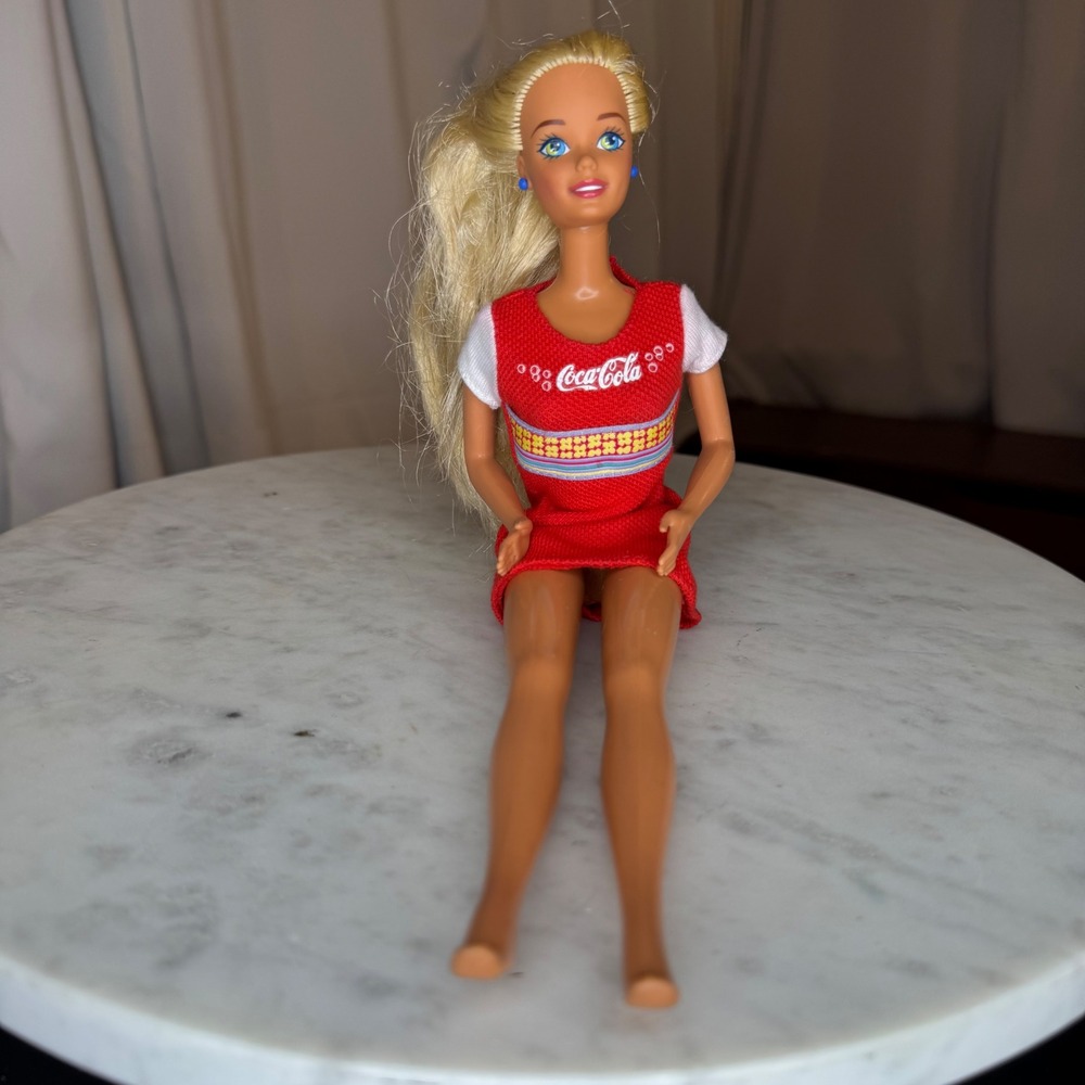 Antique 1960s Coca-Cola Authentic Mattel Barbie Doll Blonde Hair Collectible Toy